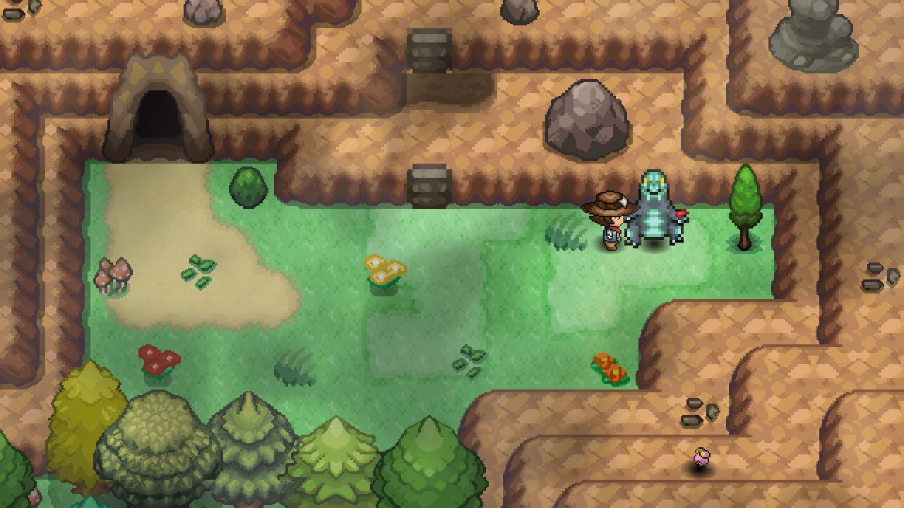 A Baxcalibur standing at the far east end of Route 116, ready to battle.