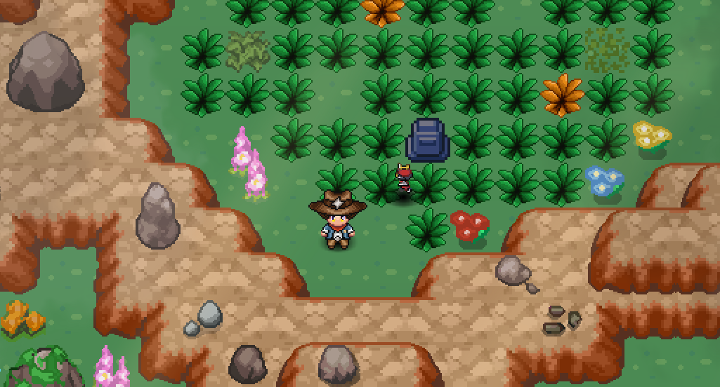The small clearing at the far west of Mt. Pyre (Summit), with the player standing at its southern tip