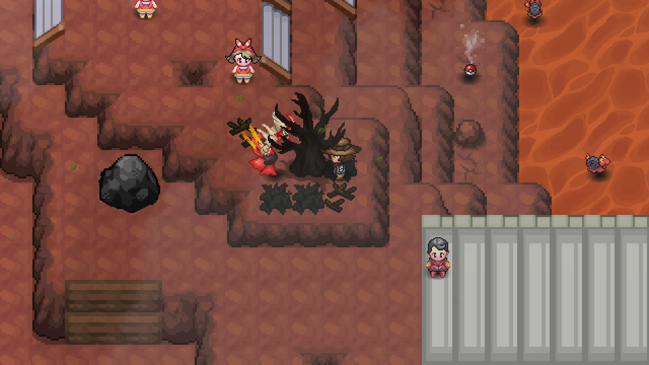 The top of Mt. Chimney with May standing near a Mega Blaziken.