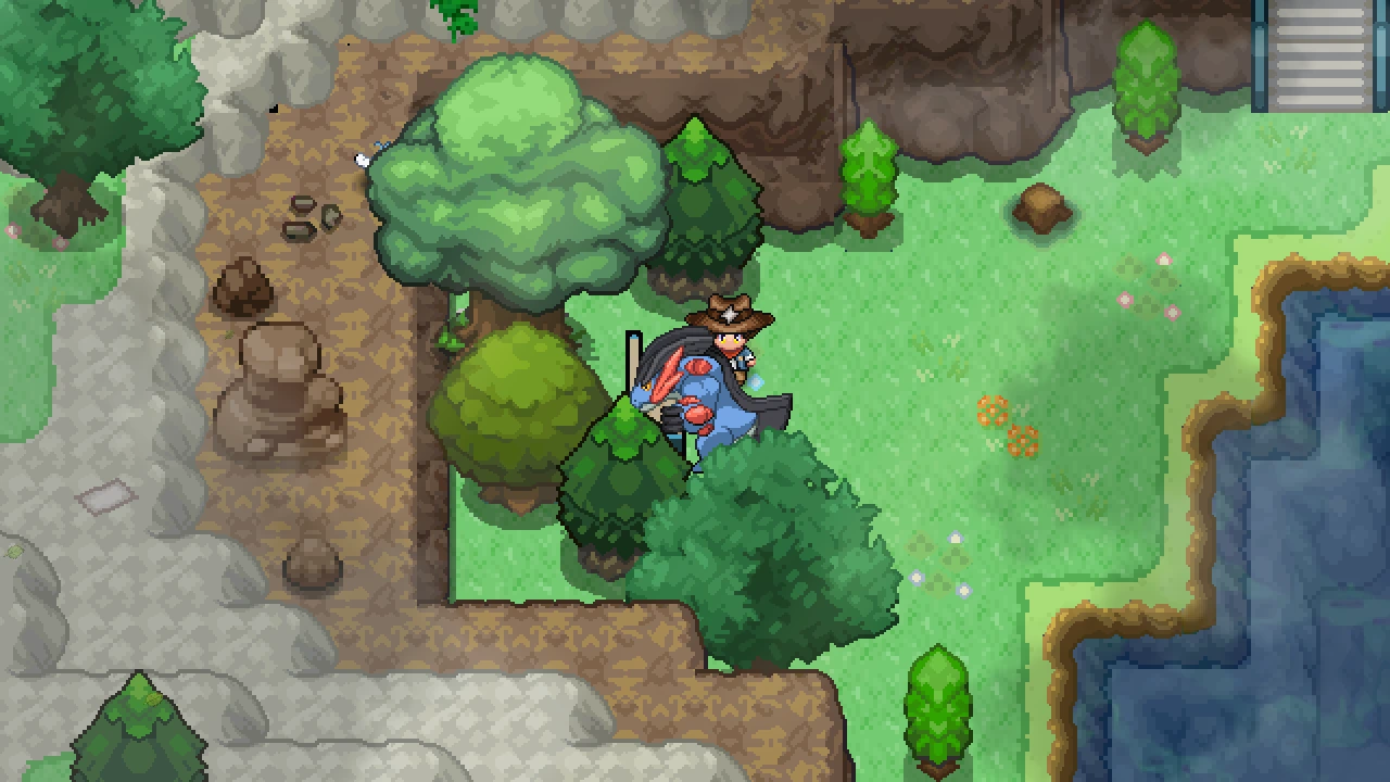 A Mega Swampert standing on the left side of Sootopolis City.