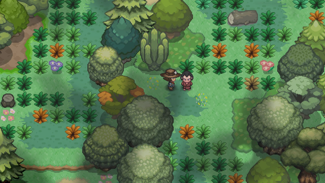 Sage Eron standing on Route 120 with the player in front of him.