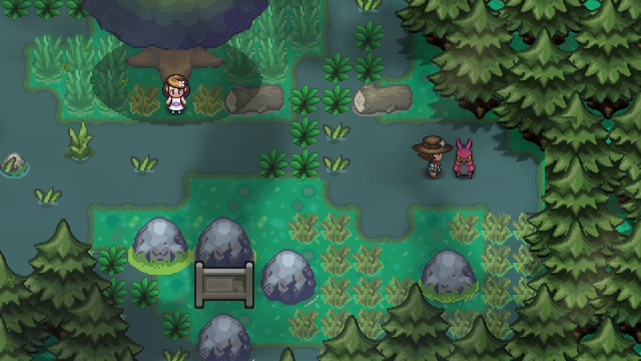 The Scolipede boss standing in Oozy Forest (Faunas) with the player nearby.