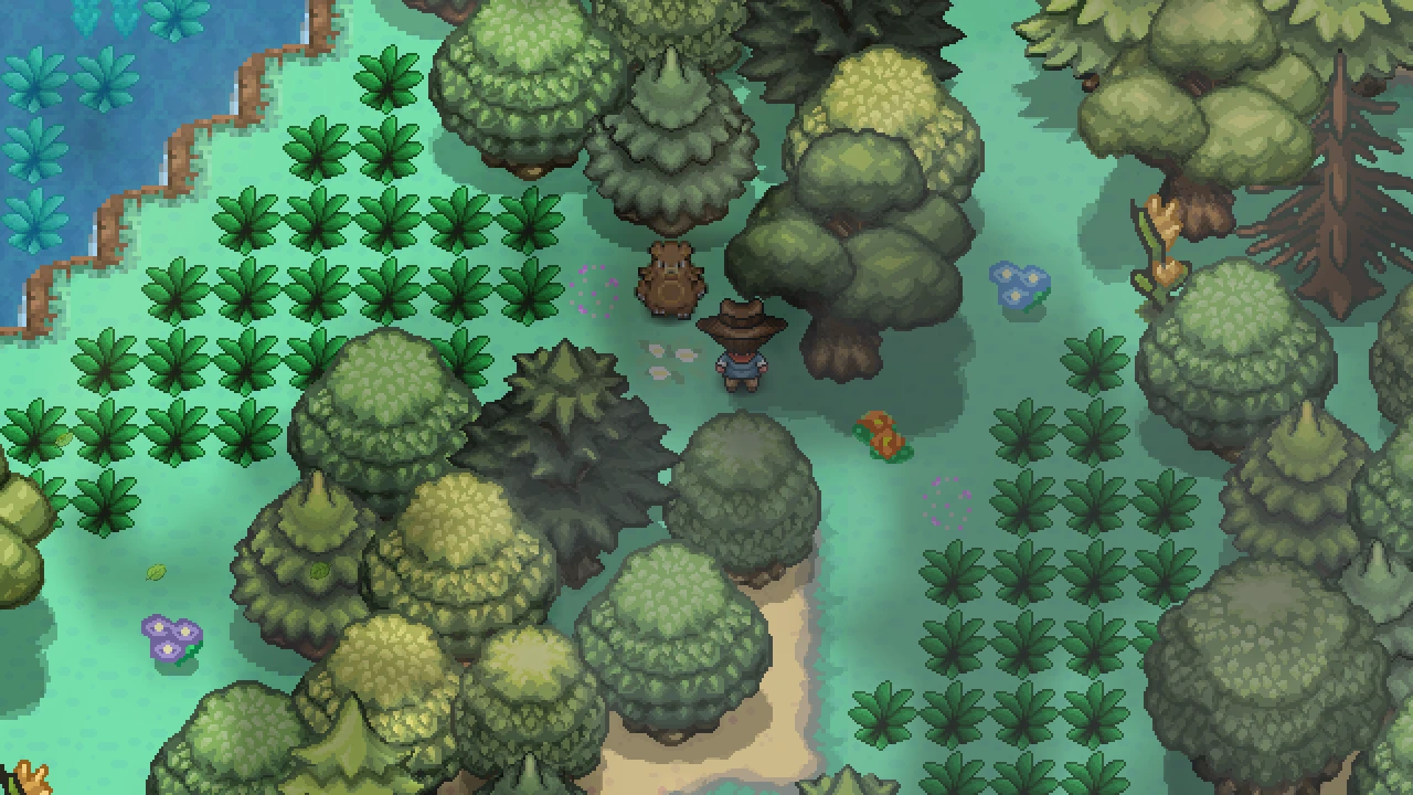 A large Ursaring standing in the grass on Route 5-C next to the player.