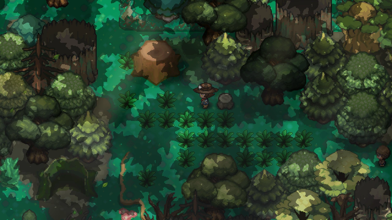 Nuzbar Forest with Tribe Member Simba on the path and Tribe Member Nang guarding the way to the village.